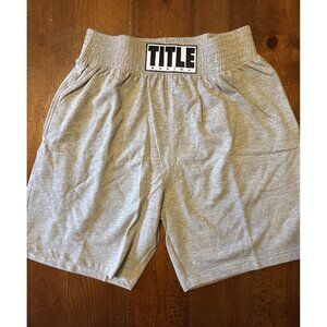 title boxing trunks xl Gray Fleece Shorts